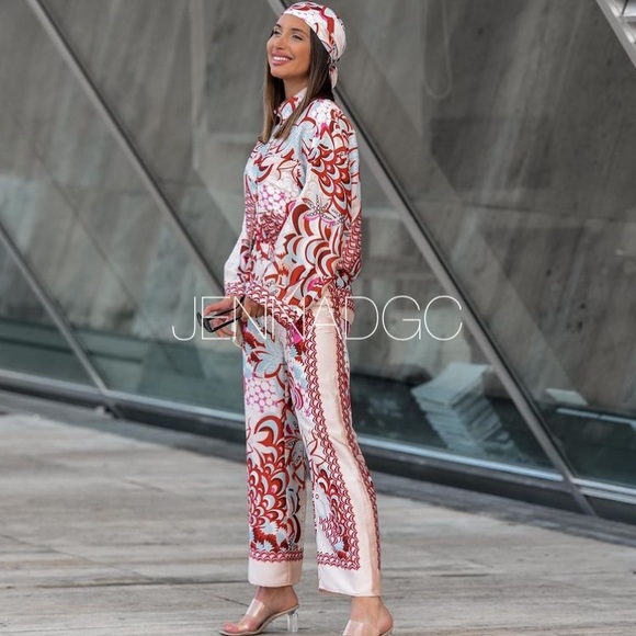 LAST ONE NWT Zara Flowy Patchwork Pants - Picture 13 of 17